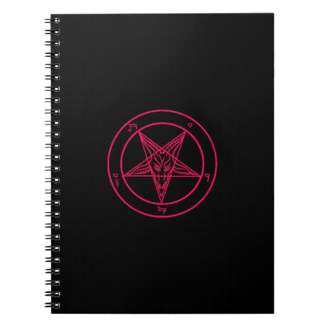 Black/Hot Pink Baphomet Notebook (Front)