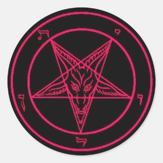 Black/Hot Pink Baphomet Stickers
