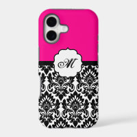 Black “Hot Pink” Damask Lace ID™ iPhone 5 Case