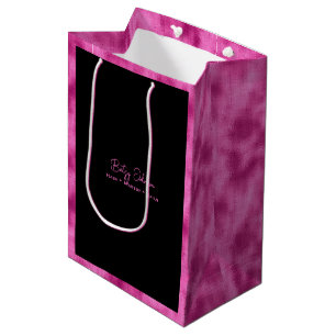 Black & Hot Pink Faux Foil Gift Bag
