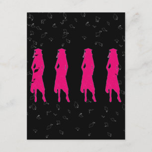 Black & Hot Pink Graduation Party Invitation