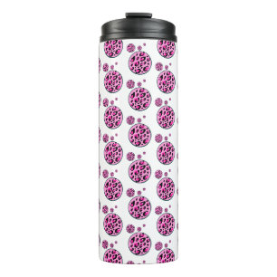 Black Hot Pink Leopard Polka Dot Thermal Tumbler