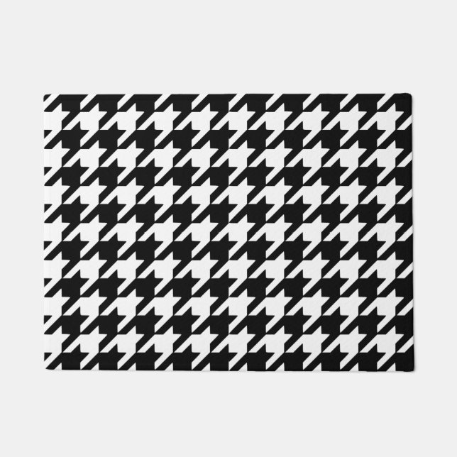 Black Houndstooth Door Mat (Front)