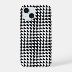 Black Houndstooth iPhone 15 Case