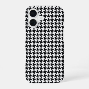 Black Houndstooth iPhone 16 Case
