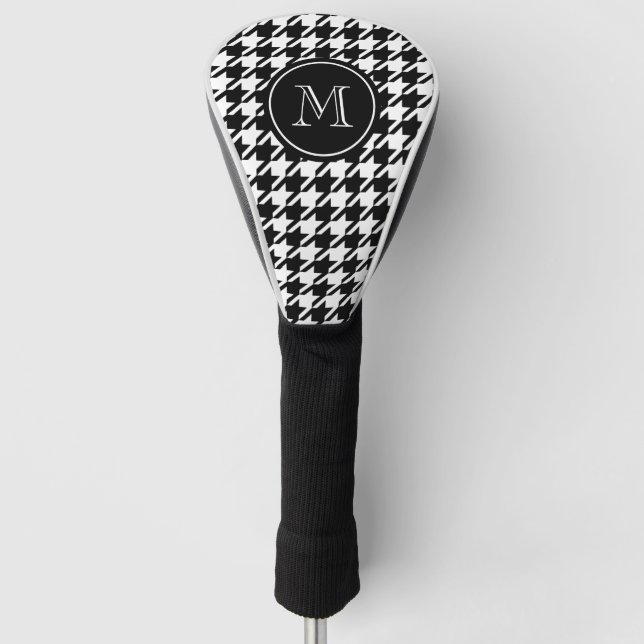Black Houndstooth Monogram Golf Head Cover (Front)