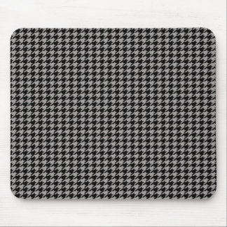 Black Houndstooth on Grey Mouse Pad