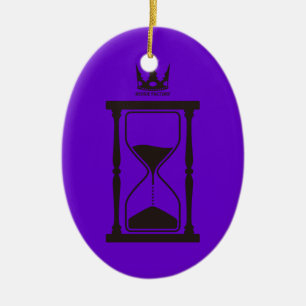 Black Hourglass Ceramic Ornament