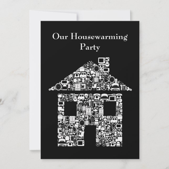 Black House Home Housewarming Party Invitation (Front)