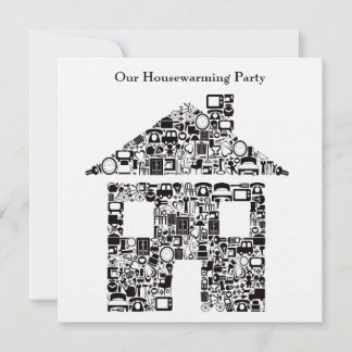 Black House Home Housewarming Party Invitation