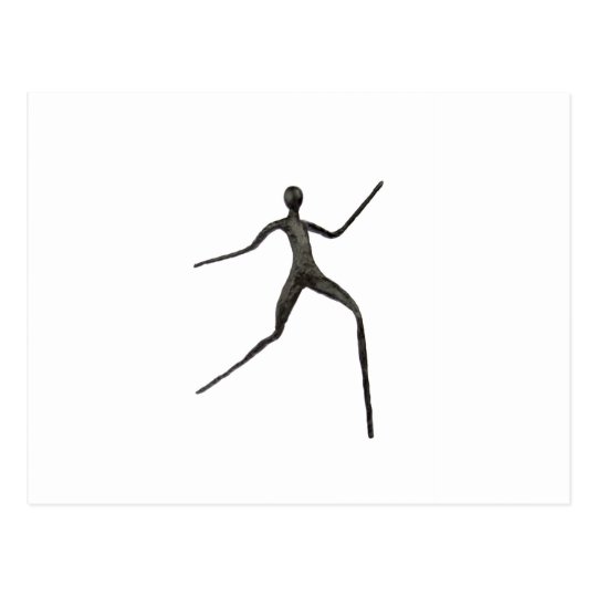 Black human wax model on white background postcard