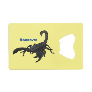 Black hungry scorpion cartoon illustration