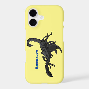 Black hungry scorpion cartoon illustration