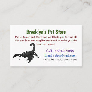 Black hungry scorpion cartoon illustration business card