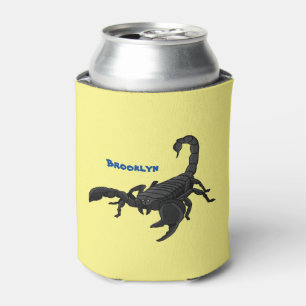 Black hungry scorpion cartoon illustration can cooler