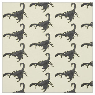Black hungry scorpion cartoon illustration fabric