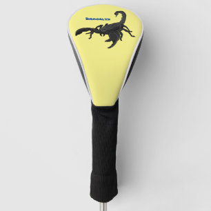 Black hungry scorpion cartoon illustration golf head cover