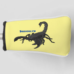 Black hungry scorpion cartoon illustration golf head cover