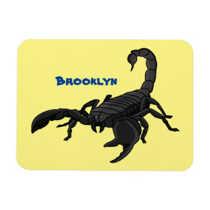 Black hungry scorpion cartoon illustration magnet