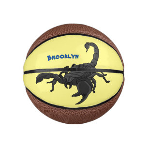 Black hungry scorpion cartoon illustration mini basketball