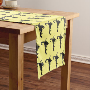 Black hungry scorpion cartoon illustration  short table runner