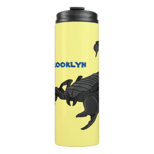 Black hungry scorpion cartoon illustration thermal tumbler