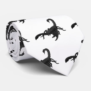 Black hungry scorpion cartoon illustration tie