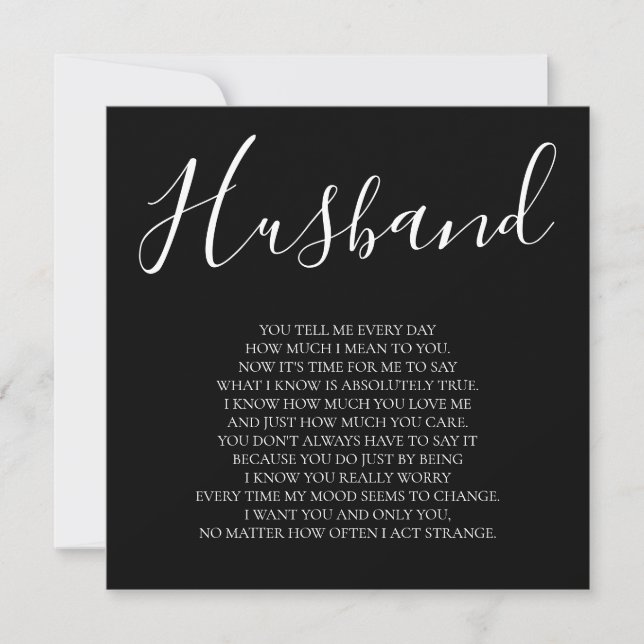 Black Husband poem from wife Card (Front)