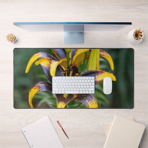 Black Hybrid Asiatic Lily, Flower Photography Desk Mat