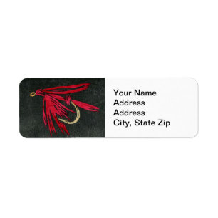 "Black Ibis" Trout Fly Return Address Label