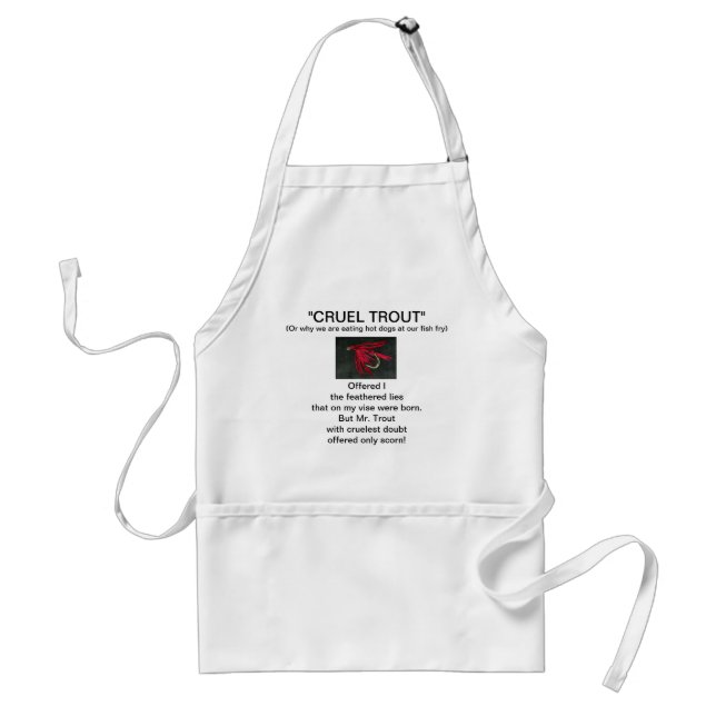 "Black Ibis Wet Fly-Cruel Trout"  Apron (Front)