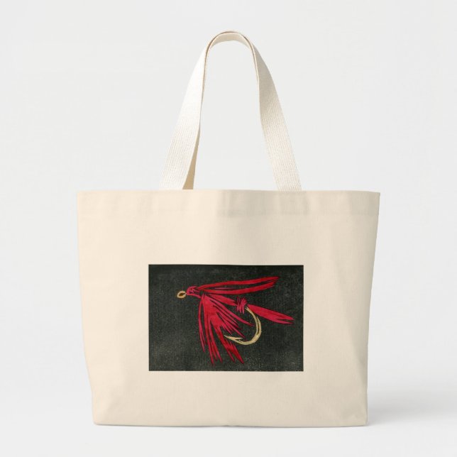 "Black Ibis" Wet Fly Jumbo Tote (Front)