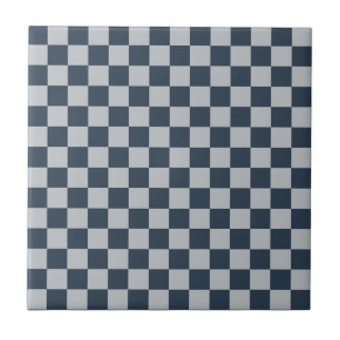 Black ice checkered board pattern ceramic tile