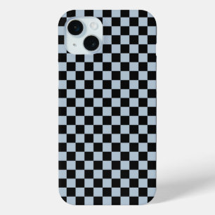 Black ice checkered pattern iPhone 15 mini case