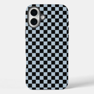 Black ice checkered pattern iPhone 16 plus case