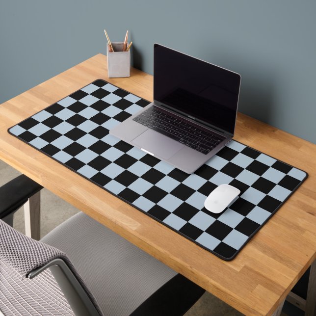 Black ice checkered pattern desk mat (Office 2)