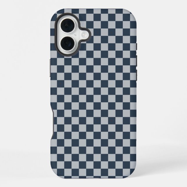 Black ice chequered board pattern iPhone case (Back)