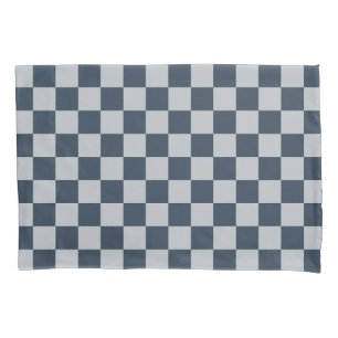 Black ice chequered board pattern pillowcase