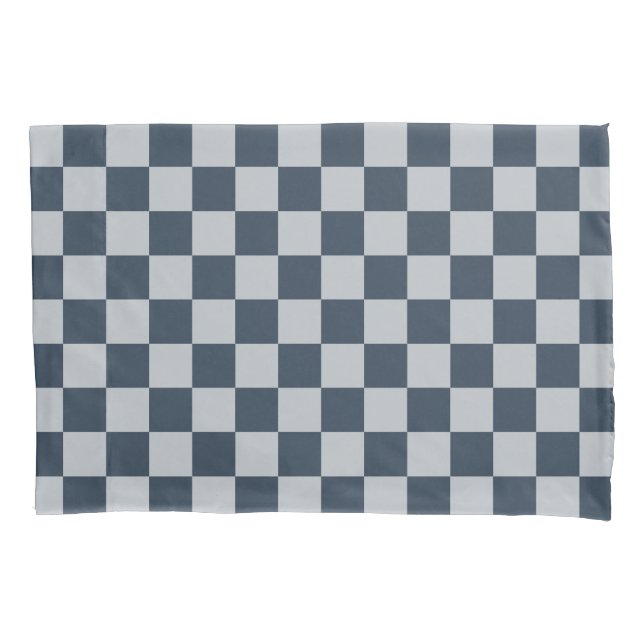 Black ice chequered board pattern pillowcase (Front-Left)