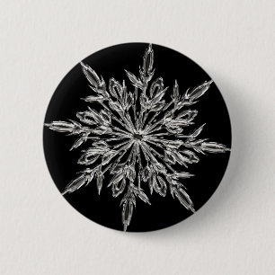 Black Ice Crystal 6 Cm Round Badge