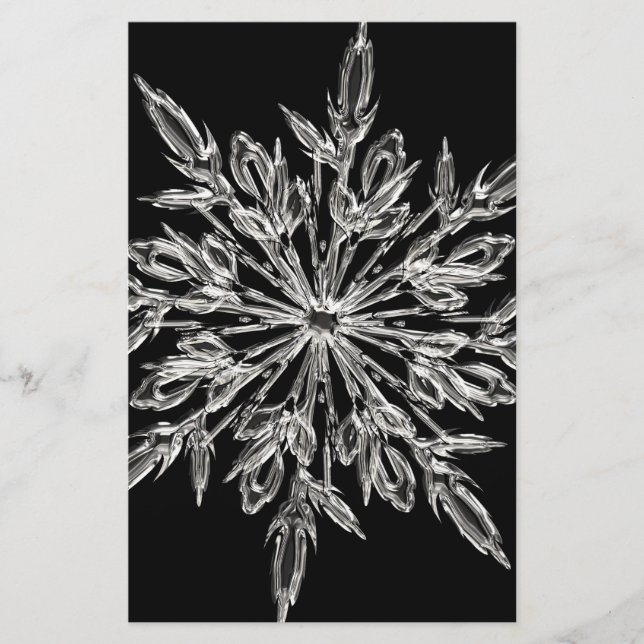 Black Ice Crystal Stationery (Front)
