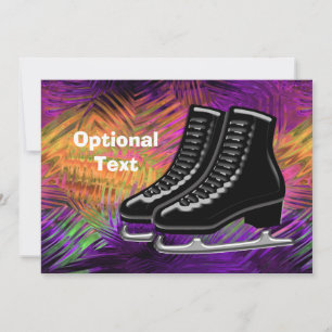 Black  Ice Skates & Technicolor - Customisable Invitation
