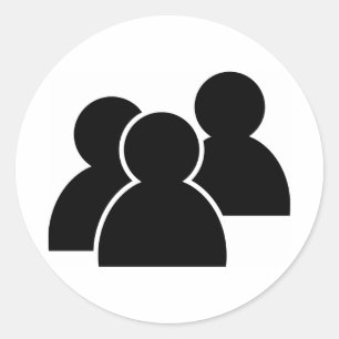 Black Icon People Classic Round Sticker