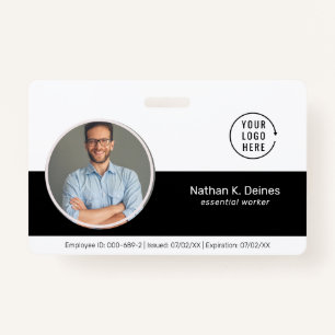Black ID Employee Photo ID Company Security ID Badge