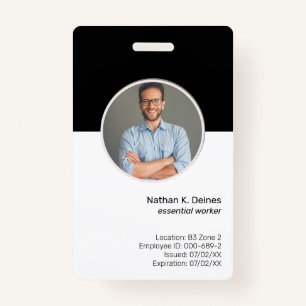 Black ID   Employee Photo ID Company Security ID Badge