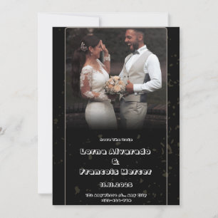 Black Illustration Wedding Invitation