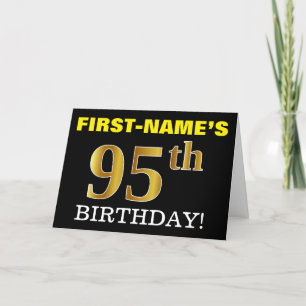 Black, Imitation Gold "95th BIRTHDAY" Card