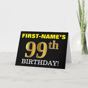 Black, Imitation Gold "99th BIRTHDAY" Card