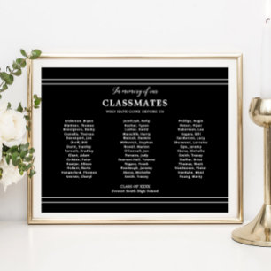 Black In Memory Of Classmates School Reunion Poster