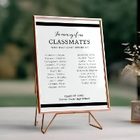 Black In Memory Of Our Classmates Reunion Memorial